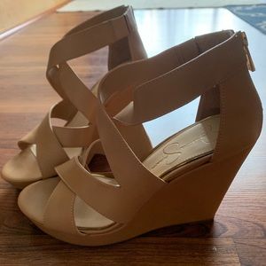 Jessica Simpson Beige Wedges!